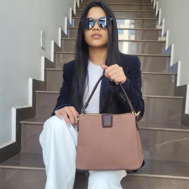 Imagem de Bolsa Feminina Pequena Alça de Mão Ombro Tiracolo Moderna - Bella Paul