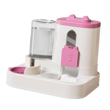 Imagem de Baoblaze Alimentador automático para animais de estimação e bebedouro para cães 2 em 1, antiderrapante, estação de alimentação de grande capacidade para gatos, Rosa