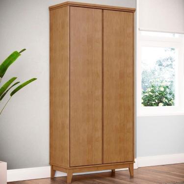 Imagem de Armário Multiuso 83cm 2 Portas Pé Madeira Solvi Freijó F07 - Mpozenato