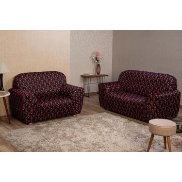 Imagem de Capa De Sofá 2 E 3 Lugares Tecido Malha Spandex Estampada - ARETHA ENX