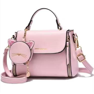 Imagem de Bolsa My Ek C/Porta Fone De Ouvidos - Linha Cute Cat - Pink