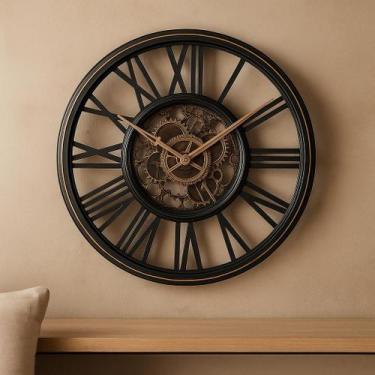 Imagem de Relógio De Parede Decorativo Retro Estilo Madeira 30cm - Yeet