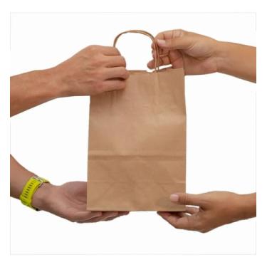 Imagem de Sacola Kraft Pardo Kit com 10 Unidades – Embalagem Ecológica, Resistente e Versátil para Presentes, Lembrancinhas e Uso Comercial – Tamanho 16,5x11,5x7,5 cm