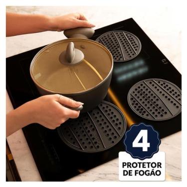 Imagem de Kit 4 Protetor Silicone Fogão Indução Cooktop Antiderrapante - Naxos