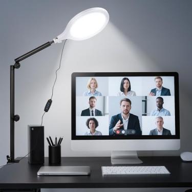 Imagem de Anel de luz para transmissão, anel de luz LED de tela cheia de 25 cm com braço ajustável, iluminação superior adequada para reuniões de zoom, criador de conteúdo, transmissão ao vivo, TikTok