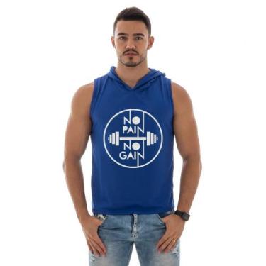 Imagem de Camiseta Regata De Academia Com Capuz Leve E Confortavel No Pain No Ga