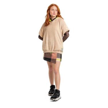 Imagem de Colete Oversize em Fleece Infantil Feminino Gloss, Bege, 12