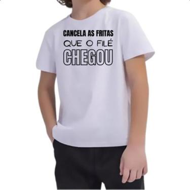 Imagem de Camiseta Infantil Cancele as fritas que o file chegou - Alearts, 10