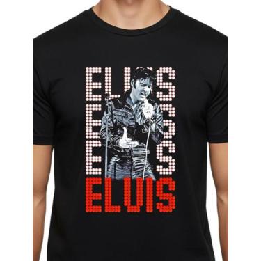 Imagem de Camiseta Unissex Elvis Presley Estampa Exclusiva Rock Retrô Vintage - 