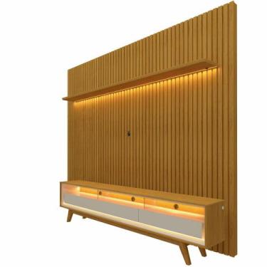 Imagem de Painel Gelius Nobre com ripas autênticas e Rack requinte com LED largu