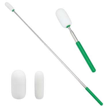 Imagem de UNICRAFTALE 2 peças 2 estilos de esponja telescópica para cerâmica verde retrátil bastão de esponja de cerâmica com cabo longo ferramenta de cerâmica para remover o excesso de água da cerâmica alta e