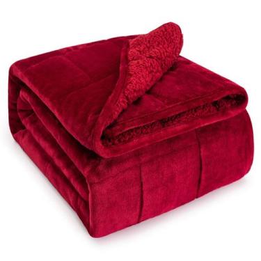 Imagem de Cobertor pesado Wemore Sherpa Fleece para adulto 6,8 kg 120x180cm