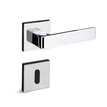 Imagem de FECHADURA PORTA INTERNA QUARTO SALA MODENA PADO CROMADA 55MM QUADRADA CHAVE GRANDE