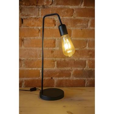 Imagem de Luminária de Mesa Abajur Retrô Vintage Industrial Moderno – Cabeceira Quarto Sala Bivolt - PRETO