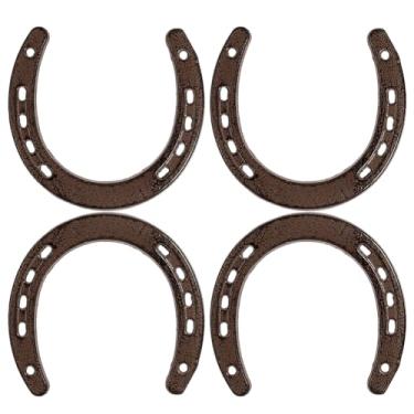 Imagem de PH PandaHall 4 peças de ferro fundido ferradura decoração rústica boa sorte decoração de casa 11,9 x 11,4 cm vintage metal cavalo arte de parede para bar de cabine presente de boas-vindas de ação de
