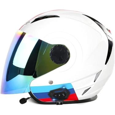 Imagem de Capacete De Motocicleta Bluetooth Capacete De Motocicleta De Rosto Aberto Equitação Motocross Racing Capacete De Motobike, CC16, L/59-60cm