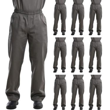 Imagem de Kit 10 Calças Profissional Trabalho Brim Pesado Total Elastico