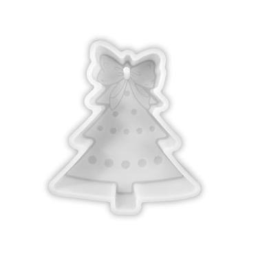 Imagem de Árvore de Natal com enfeite de laço molde de silicone Freshie 11,4 x 10,16 cm deleite Debbie Glacê vela de carro feriado contas aromáticas forno seguro inverno