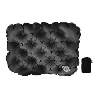 Imagem de ChuYiElegance Almofada de assento inflável para acampamento, almofada de assento de ar para cadeira de escritório, de de estádio para shows no chão, mochilas, praia, Preto