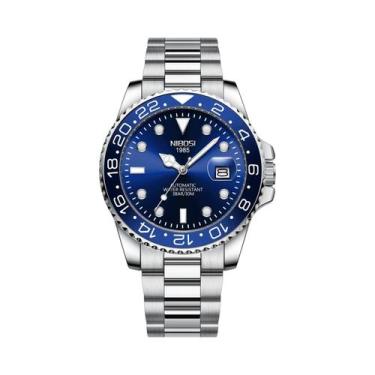 Imagem de Relógio De Luxo Masculino GMT NIBOSI Limitado Em Aço Inoxidável À Prov