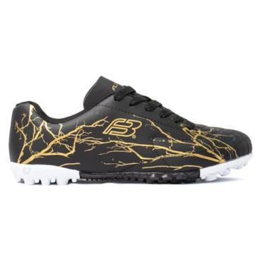 Imagem de Chuteira Society Futebol Suiço Grama Sintética Fut7 Costurada Resistente Adulta Masculina Feminina Leve Macia Profissional Gramado Sintético Número 37 ao 42 (Preta, BR, Adulto, Numérico, 37)