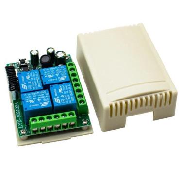 Imagem de Interruptor De Controle Remoto Sem Fio RF 433Mhz 30A 4CH Relé Para Luz