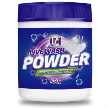 Imagem de Detergente Sabão em Pó para Maquina Lava Louças Live Wash Power 450g -