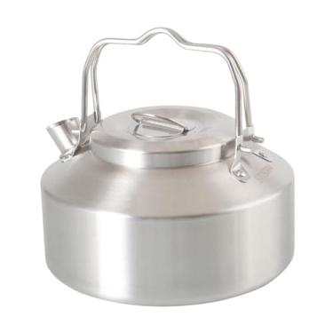 Imagem de Esquirla Chaleira de chá de acampamento, chaleira de água com alças, bule de viagem durável, chaleira leve ao ar livre, cafeteira para de