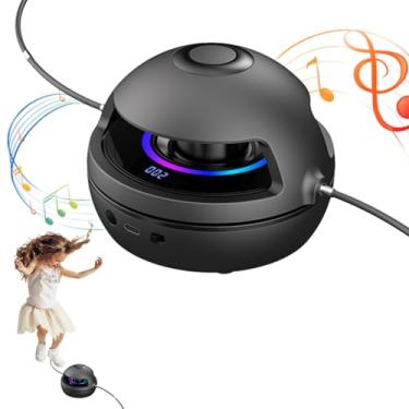 Imagem de ZJchao Corda de Salto Elétrico Com Controle Remoto Ajustável 1-10 Níveis de Velocidade Anti Skid Pad Counting for Kids Adults Indoor Gym Party Outdoor Gym (BLACK)