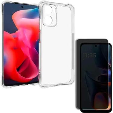 Imagem de Kit Capa Capinha Anti Impactos e Película Privacidade 3D para Motorola