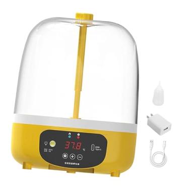 Imagem de Gralara Incubadora de ovo Incubador de ovo Plug plug clear tampa superior segura 4 ovos Incubadora de frango Máquina de incubatórias para pássaros de pombo, Manual