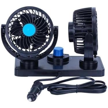 Imagem de Ventilador Automotivo Duplo Rotativo Ajustável Para Carro Van EÔnibus 12V Mantenha O Ar Fresco E Agradável Dentro Do Seu Veículo Com O Ventilador Automotivo