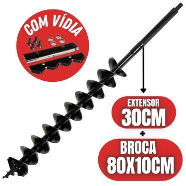 Imagem de Broca Para Perfurador De Solo 80x10cm Com Espiral Duplo