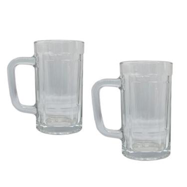 Imagem de Kit 2 Canecas de Chopp Cerveja de Vidro de 500ml Bar Restaurante - GP 