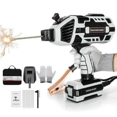 Imagem de Máquina de soldadura de mão, máquina de solda portátil de 110 V com inversor IGBT 6 ajuste de corrente variável de 20 a 120 amperes de saída pistola de soldadura de arco portátil para varetas de