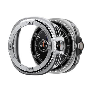 Imagem de Spigen Bezel Tune Pro (piloto) projetado para Samsung Galaxy Watch 8 Classic 46 mm bisel anel protetor com capa (2025) - Prata