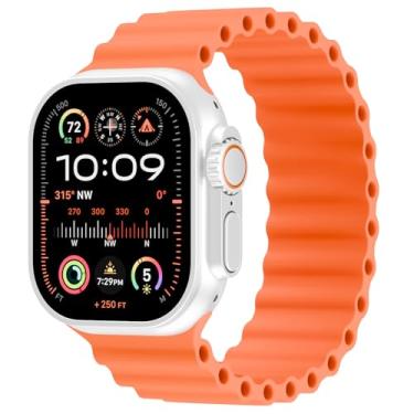 Imagem de Pulseira esportiva oceânica compatível com Apple Watch Ultra 2, séries 10, 9, 8, SE, 7, 6, 5, 4 e 3 de 49 mm, 46 mm, 45 mm, 44 mm, 42 mm, 41 mm, 40 mm, 38 mm, 49 mm, 46 mm, 4 e 3