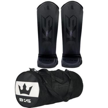Imagem de Caneleira Muay Thai Kickboxing Protetor De Canela Bolsa - BKS, Preto, 