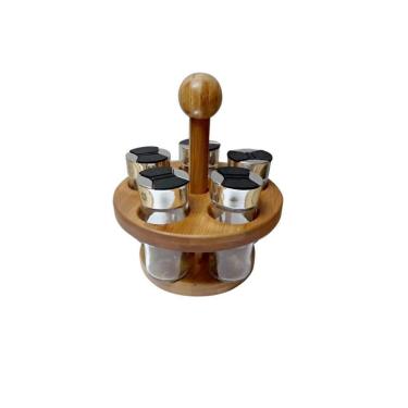 Imagem de Porta Condimentos 5 Potes E Suporte De Bambu Dynasty