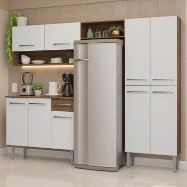Imagem de Armário De Cozinha Completa 229cm Rustic-branco Emilly Madesa 017