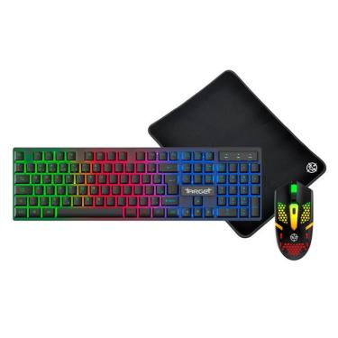 Imagem de Kit Teclado Mouse e Mousepad TGT Fal Rainbow ABNT2 1600DPI 250x210mm - TGT-FAL-RBW03