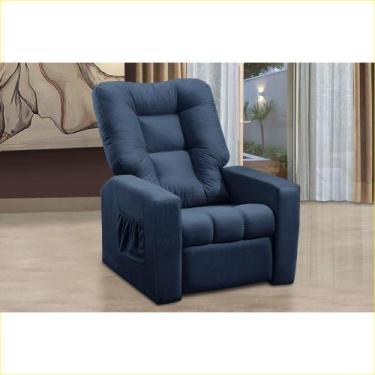 Imagem de Poltrona do Papai Reclinável Veneza Suede Azul Rover & Beato