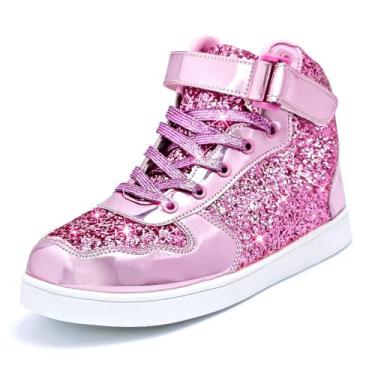 Imagem de Tênis Wooowyet Glitter High Top Shoes para crianças, meninos e meninas