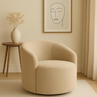 Imagem de Poltrona Grécia em Linho Bege - Poltrona da Mamãe + 2 Almofadas