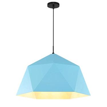 Imagem de CHENKUI Luminária pendente de cor industrial Macaron Losango Abajur Vintage Metal Atmosfera Luz de teto, E26/E27 Base Rústica Ajustável Luminárias Penduradas no Teto para Ilha de Cozinha, Restaurante