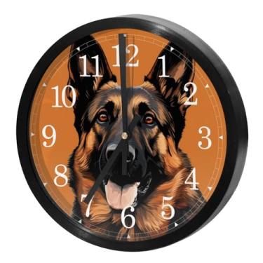 Imagem de LILINWAN Relógio de parede 24 cm sem tique-taque silencioso operado por bateria relógio de parede redondo moderno estilo simples decoração relógio para escritório/escola/quarto/sala de estar