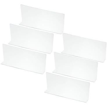 Imagem de PATIKIL Pacote com 6 divisórias de prateleira para organização de armários, 28 x 4,5 x 12 cm, separador de armário de acrílico, prateleiras de armário de cozinha, bloqueador para quarto, cozinha