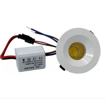 Imagem de Kit 10 Mini Spot Led Dicróica 3w Redondo Branco Quente Cor Branco Volt