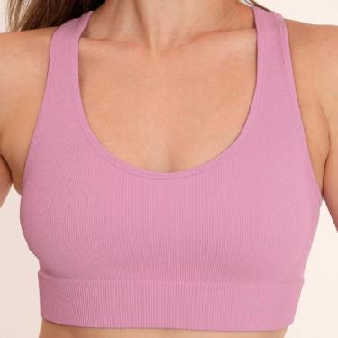 Imagem de Top Selene Sem Costura Canelado Microfibra S/ Bojo Reforçado Nadador A