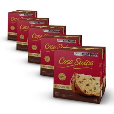 Imagem de 5 Panetones Casa Suíça, Tradicional, Pannetone de 400g - Casa Suiça